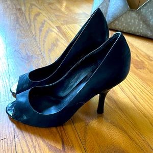Enzo Angiolini - size 7M, Black open toe 4 inch heels. Worn once.